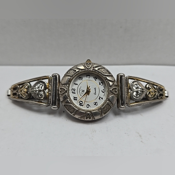 Womens Wrangler Heart Two Tone Quartz Watch With Stretch Band New Battery - Picture 10 of 10